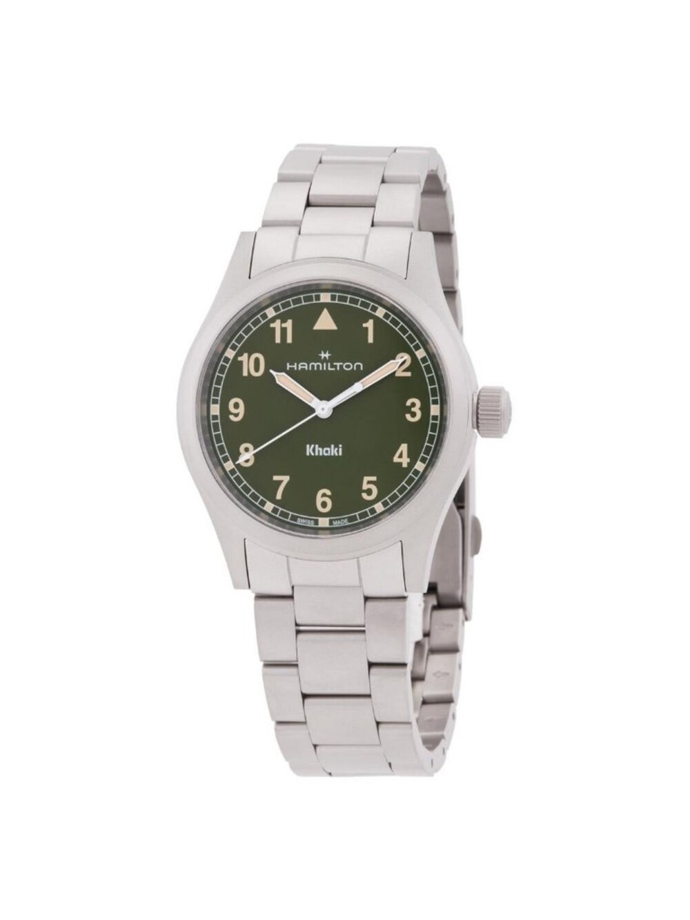 NWT Hamilton Khaki Field Quartz Green Dial Watch